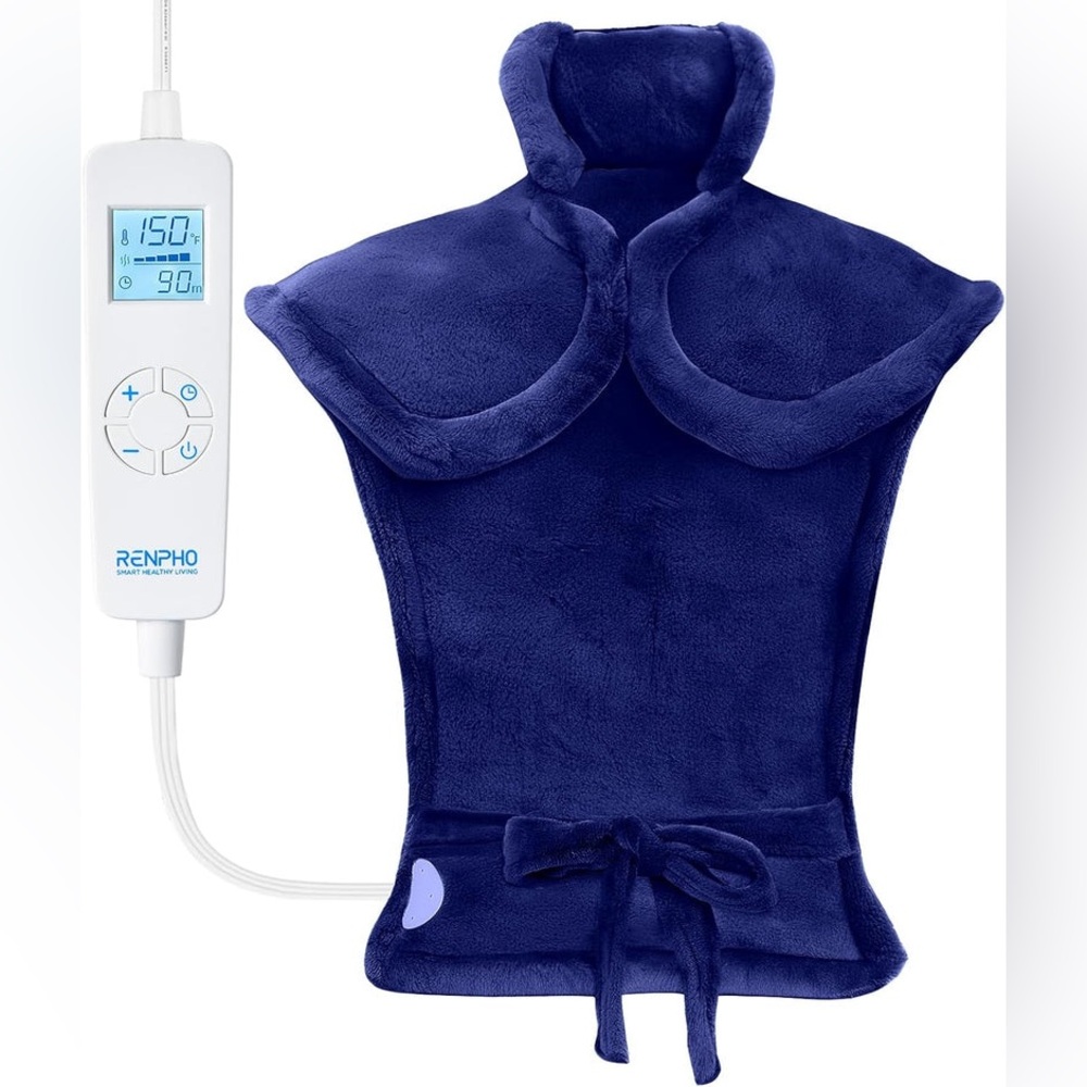 Renpho Blue Heating Pad with Remote